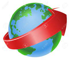 Illustration Of A Spinning Globe With Red Arrow Around It Royalty Free  Cliparts, Vectors, And Stock Illustration. Image 21675070.