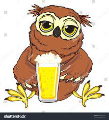 Drank Owl Sit Glass Beer Stock Illustration 605195936 | Shutterstock