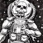 Space Skeleton Astronaut Fine Art Black and White 5x7 Wall ...